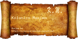 Kolonics Maxima névjegykártya